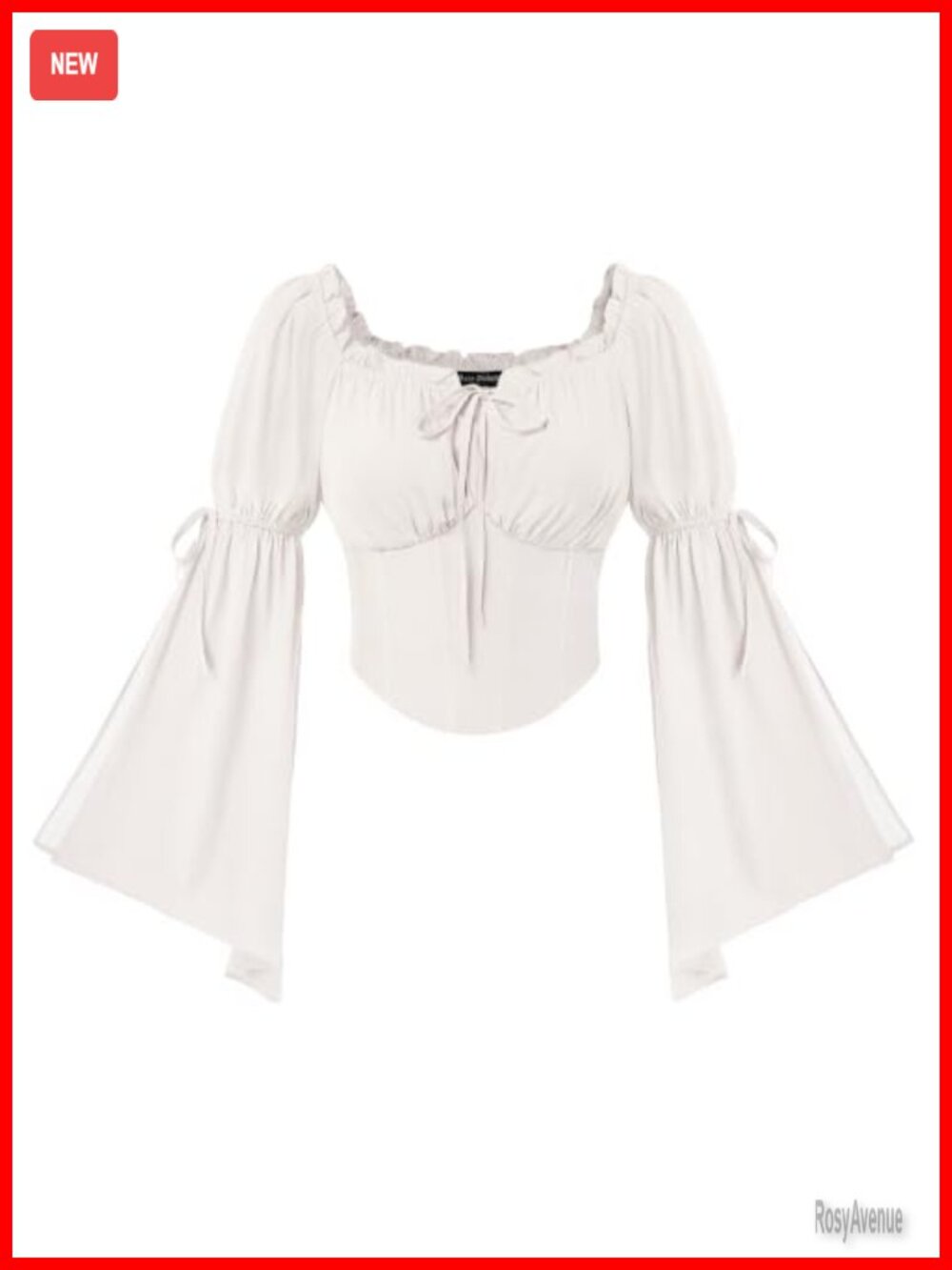 Renaissance Corset Top Bell Sleeve Off Shoulder Blouse Peasant Style